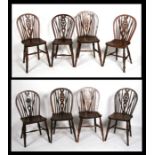 A harlequin set of eight wheelback dining chairs (8).