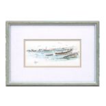 Omani school, harbour scene, watercolour, indistinctly signed and dated 97 lower left, Maturda AK