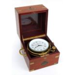 A Ulysse Nardin mahogany cased deck chronometer with quartz movement, numbered 1803597, dial