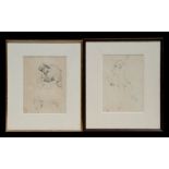 Early 20th century Parisian school - a pair of pen & ink drawings featuring exotic ladies, both