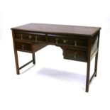 Early 20th Century mahogany side table with an arrangement of four drawers with chinoiserie