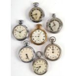 A group of open faced pocket watches to include Ingersoll and Westclox.