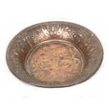 A German bronze dish decorated with classical figures, with Magdesprung Am Harz mark to the