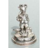 A silver plated accessory car mascot 'Lucifer Golfing Society', 11cms high.