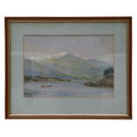 Sinclair (early 20th century school) - Derwent Water, Figures in a Boat on a Lake - signed lower