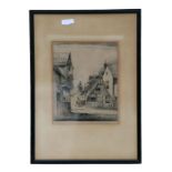 William B Japp - Laycock - etching, signed in pencil to the margin, framed & glazed, 21 by 26cms.