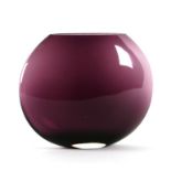 An amethyst Art glass vase of compressed circular form, 26cms high.