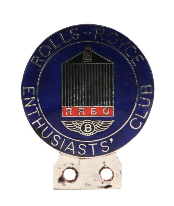 A Rolls-Royce Enthusiast Club enamel badge bar badge, 7.5cms diameter.