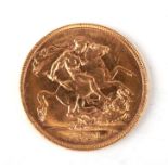 A George V 1931 gold full sovereign with Perth mint mark.