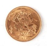 A George V 1915 gold full sovereign.