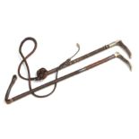 An Edwardian silver mounted antler handled riding crop, Birmingham 1906; together with a Zair antler