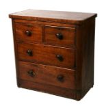 A late 19th century mahogany chest of two short and two graduated drawers, 88cms wide.Condition