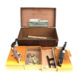 A Stanley No. 50 plough plane, boxed; together with assorted blades and a Stanley 78 plane, boxed,