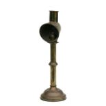 A brass student's lamp, 39cms high.