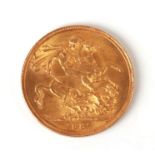 A Queen Victoria 1887 gold full sovereign with Jubilee bust.