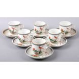 A Chinese Republic style teaset decorated with birds and flowers.Condition ReportAll cups and