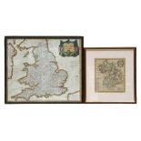 Morden (Robert - a hand coloured map of England, sold by Abel Swale Awnsham & John Churchil,