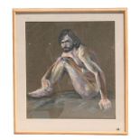 Derek N S Russell - Life Study of a Man - pastel, signed & dated '91 lower right, framed & glazed,
