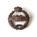 A Tank Corps silver and marcasite Sweetheart brooch 'Fear Naught'.