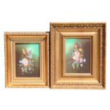 20th century British school - a pair of still life paintings of flowers, oil on board, framed,