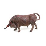 Pippa Hill (modern British) - Study of a large red bull, impressed signature to the underside, 59cms
