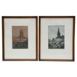 James William Milliken (British exh. 1887-1930) a pair of watercolour paintings - Dutch Market