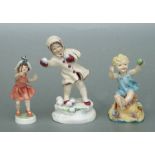 Three Royal Worcester figures - December, 3458, modelled by F G Doughty, 16cms high, - Sabbath