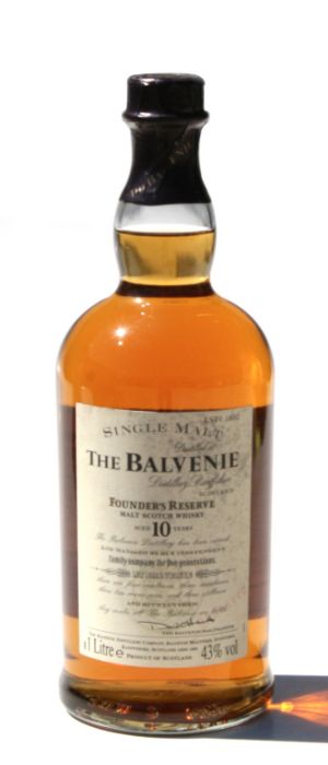 A litre bottle of The Balvenie Founder's Reserve 10-year old single malt whisky.