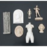 After the antique: A collection of plaster figures to include female studies, the largest 23cms