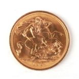 A Queen Elizabeth II 1967 gold full sovereign.