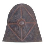 African Art / Tribal Art: a Kirdi warriors metal embossed shield, Cameroons North Province near