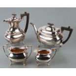 A George V silver four-piece teaset, Sheffield 1925, total weight 1647g.