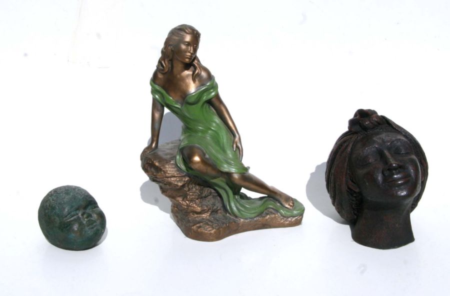 A group of bronzed resin, resin and plaster figures, mainly depicting nudes, the largest 5cms - Image 3 of 3