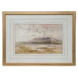 Fred Duckon - Estuary Landscape Scene with Mountains in the Distance - watercolour, signed lower