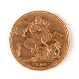 A Queen Victoria 1895 gold full sovereign.