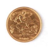 A George V 1915 gold half sovereign, Sydney mint mark.