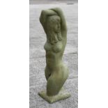 Peter Smith (modern British) - a well weathered stoneware figure of a naked lady, signed and dated