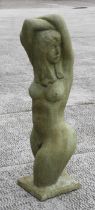 Peter Smith (modern British) - a well weathered stoneware figure of a naked lady, signed and dated