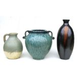 A group of large Studio pottery and similar vases and jugs, the largest 49cms high (5).Condition