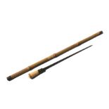 A bamboo shafted sword stick with a 43cms (17ins) triangular section blade. Overall length 90cms (