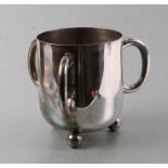 An Elkington & Co silver plated tyg, 13cms diameter.