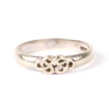 A 9ct white gold Celtic design ring, approx UK size 'M', 2.4g.