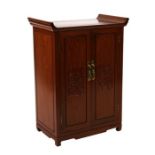 A Chinese hardwood side cabinet fitted with five drawers, 59cms wide.