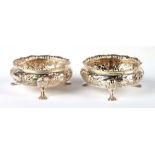A pair of Late Victorian silver open salts of cauldron form, 7cms diameter, 126g (2).