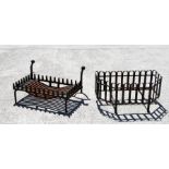 Two iron fire grates, largest 78cm wide