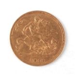A Queen Victoria 1898 gold half sovereign.