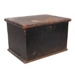 A 19th century small pine box, 49cms wide.