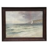 R Esdaile Richardson (fl. 1884-1899) - Storm over White Cliff - seascape, signed lower left,