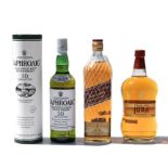 Three bottles of Whisky comprising Laphroaig 10-year old malt; Isle of Jura single malt and