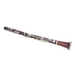 A G Mahillon, London rosewood clarinet, Gold Medal, Paris 1878, manufactured by 'M Albert, Brussels,